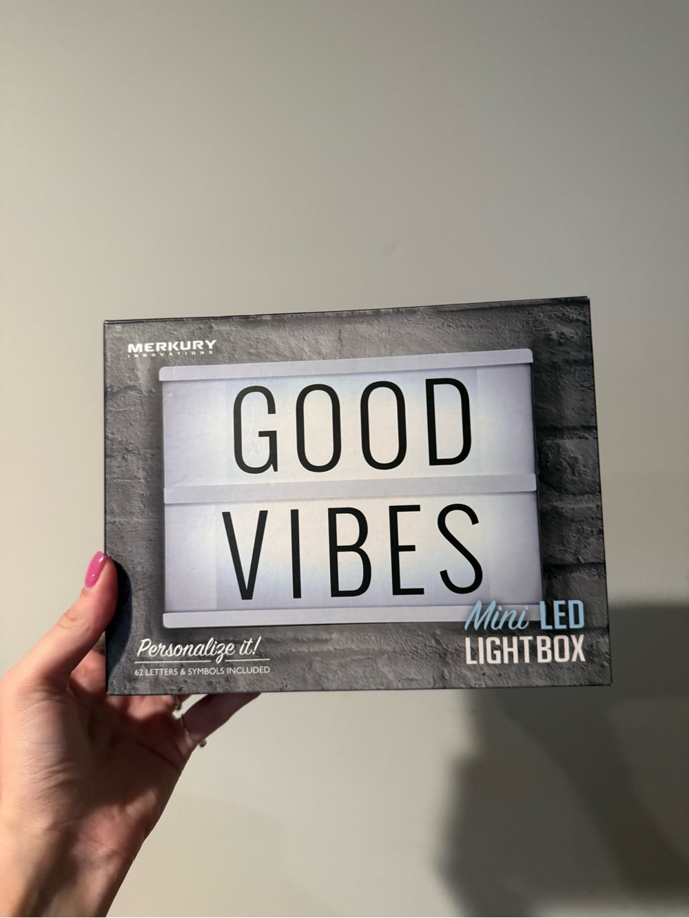 Mini LED Lightbox in White with Black Letters